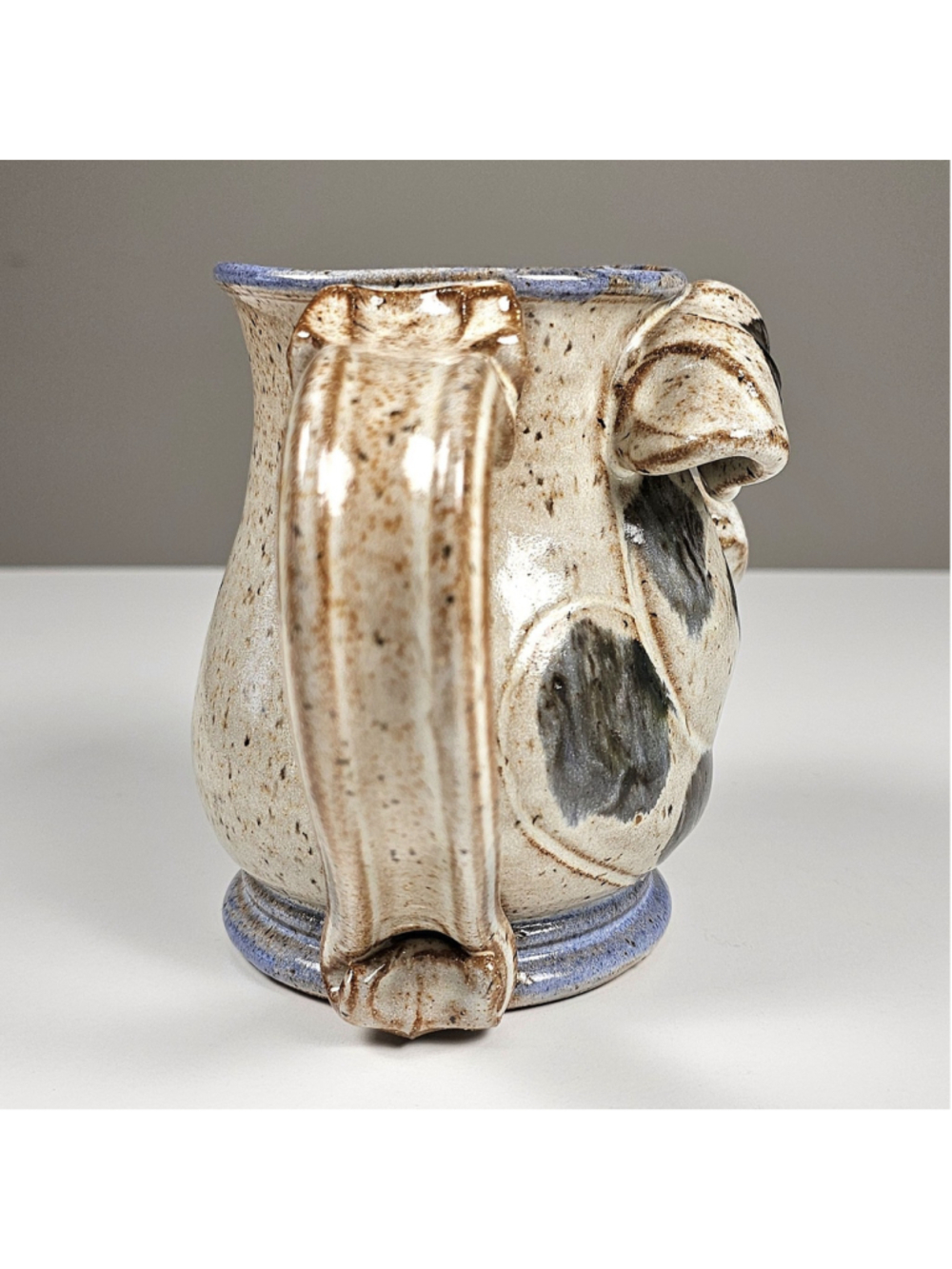 Vintage 1980 Coiner Deneen Pottery Pig Face Mug Whimsical Studio Art Stoneware - Picture 5 of 11